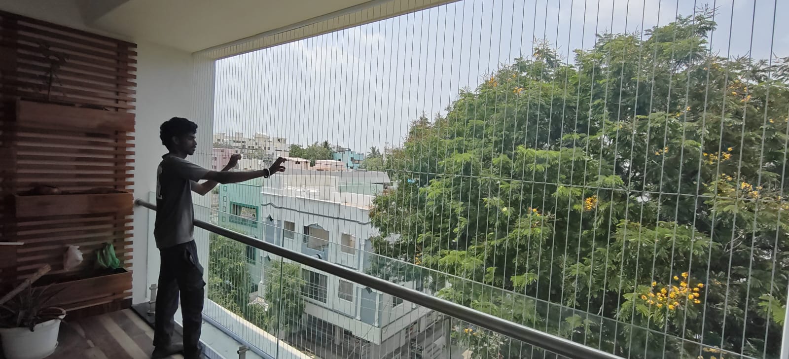 Pigeon net installation for balcony in Hyderabad